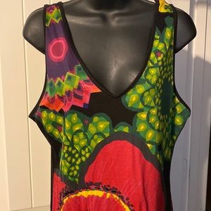 Fun Desigual dress. Bright colors, v neck and sleeveless